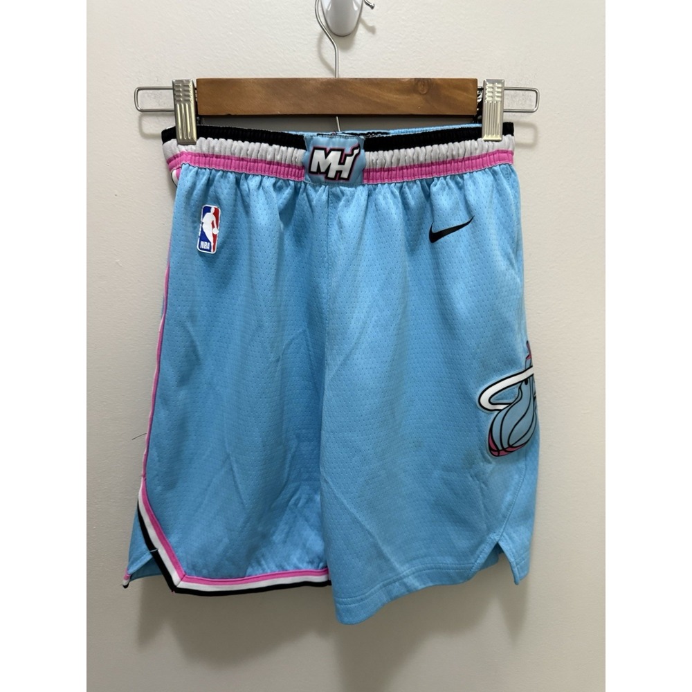 Nike NBA Miami Heat ViceWave City‎ Edition Shorts Swingman Blue/Pink Size S Boys